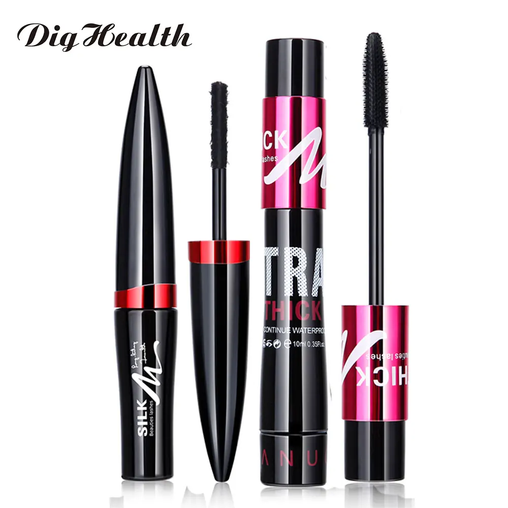 Top Trends: Dighealth 2 In 1 Waterproof Mascara 4d Silk Fiber Eyelash Lengthening Natural Eye Lashes Volume Extension Cosmetic Mascara Shoppable Styles