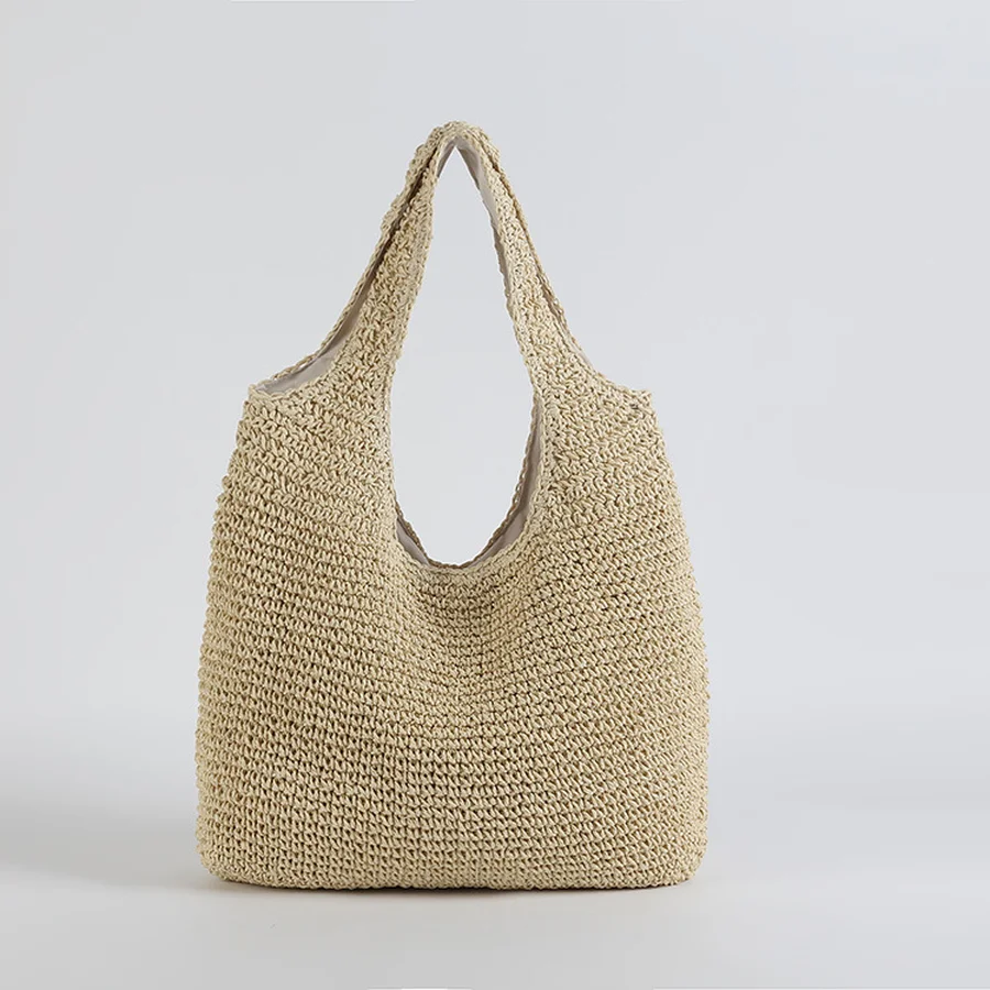 Top Trends: Fashion Straw Women Shoulder Bags Paper Woven Female Handbags Large Capacity Summer Beach Straw Bags Casual Tote Purses 2022 Shoppable Styles - Image 3