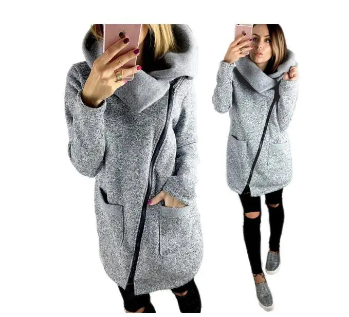 Top Trends: Women Fleece Sweatshirt Spring Winter Casual Long Zipper Hoodies Pocket Jacket Coat Outwear 4XL Red / Black / Gray / Blue Shoppable Styles