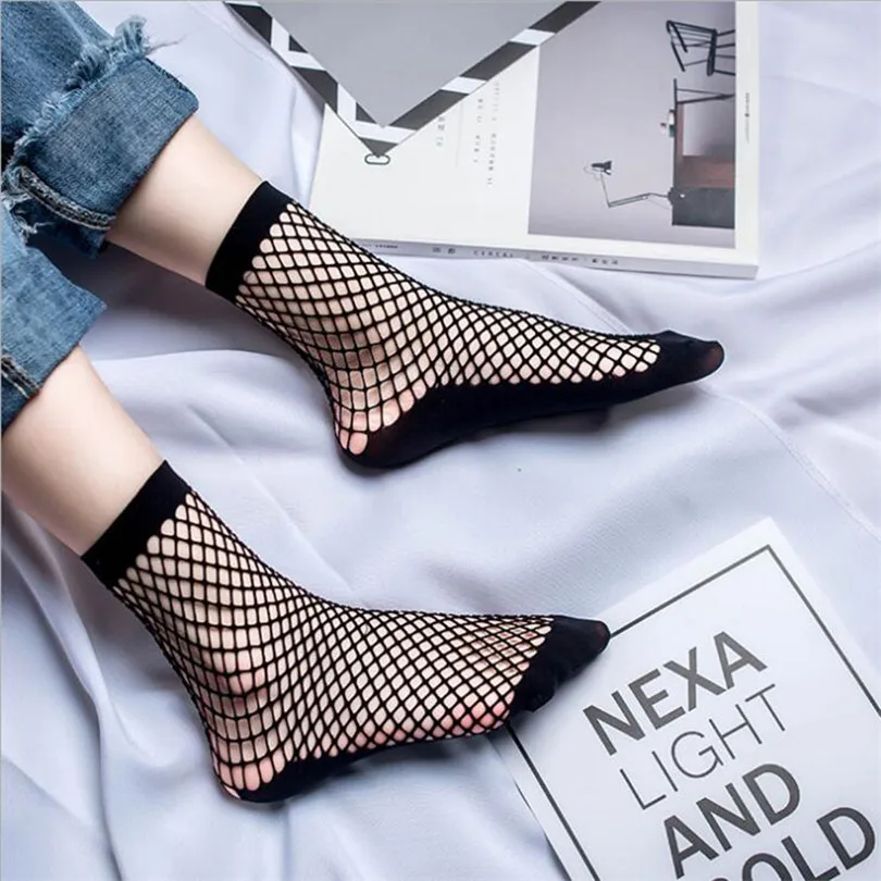 Top Trends: Transparent Anti Hook Wire Ankle Socks Casual Fashion Women Hollow Net Socks Silk Thread Able Mesh Net Black Socks Shoppable Styles