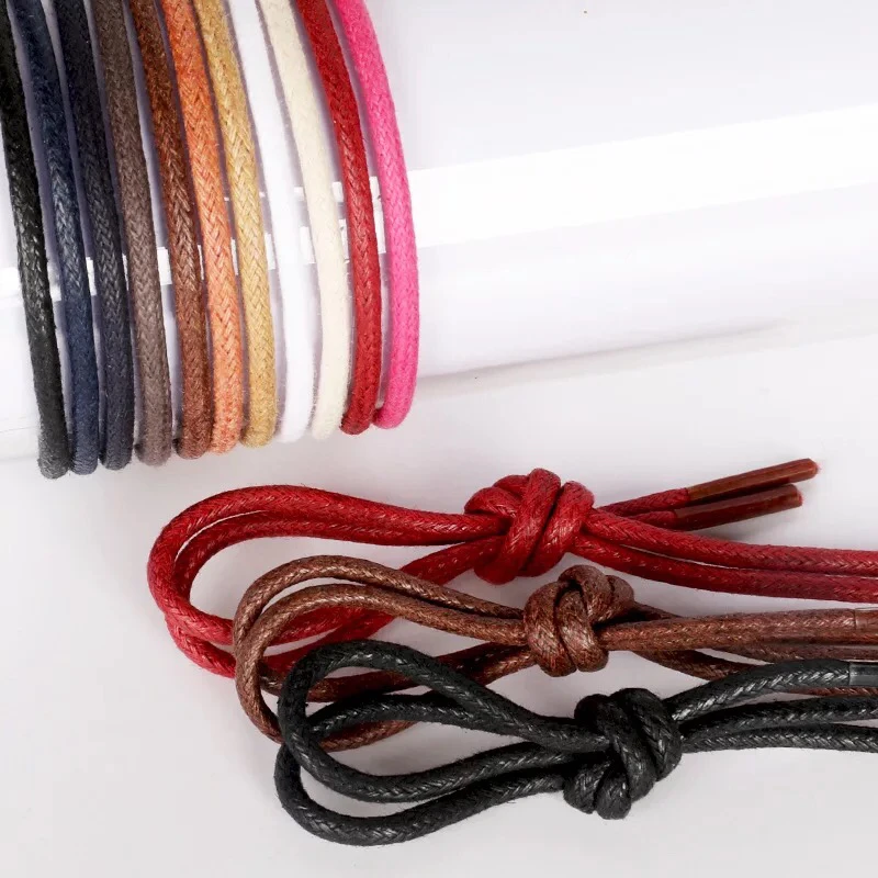 Top Trends: 1Pair Waxed Cotton Round Shoe Laces Leather Waterproof ShoeLaces Men Martin Boots Shoelace Shoestring Length 80 / 100 / 120 / 140CM P2 Shoppable Styles