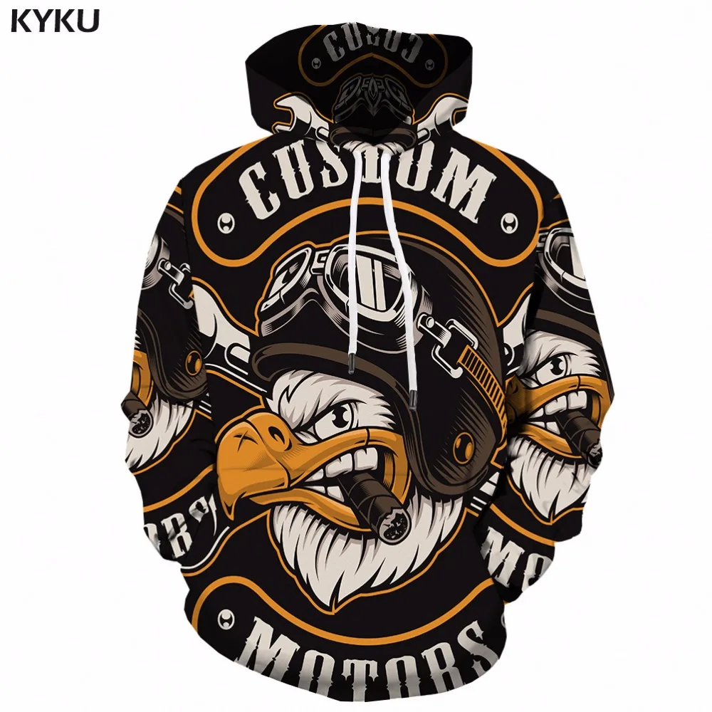 Top Trends: KYKU Eagle Hoodie Men Streetwear 3D Hoodies Anime 3d Printed Sweatshirt Hooded Animal Mens Clothing Casual Sweatshirts Man New Shoppable Styles