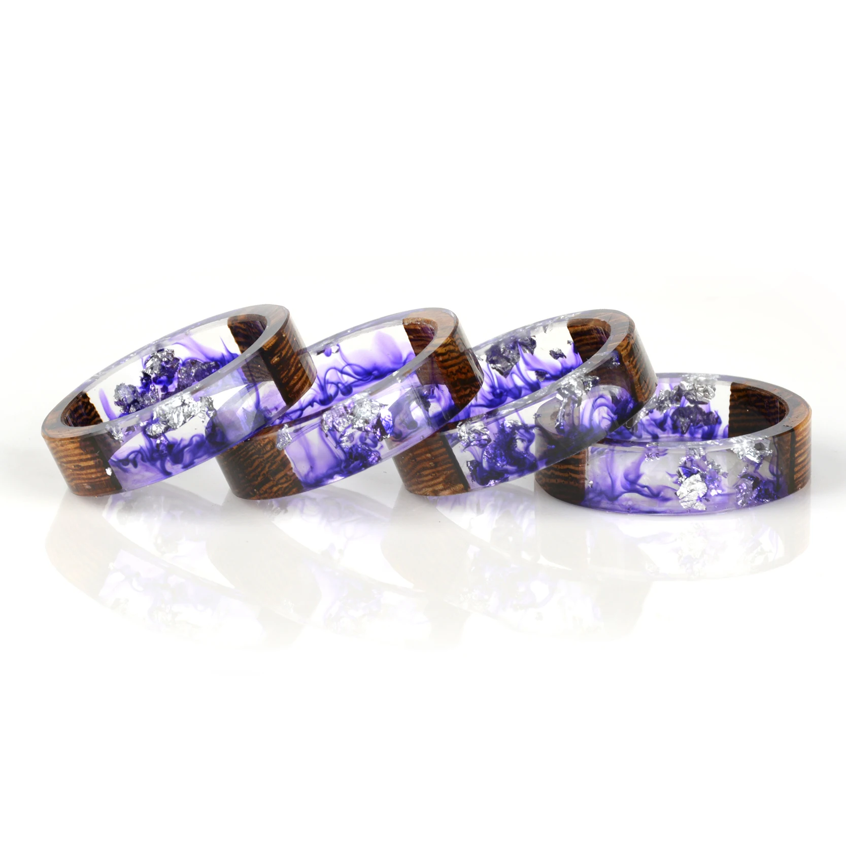 Top Trends: Wood Resin Ring Transparent Epoxy Resin Ring Fashion Handmade Dried Flower Wedding Jewelry Love Ring For Women 2019 New Design Shoppable Styles - Image 6