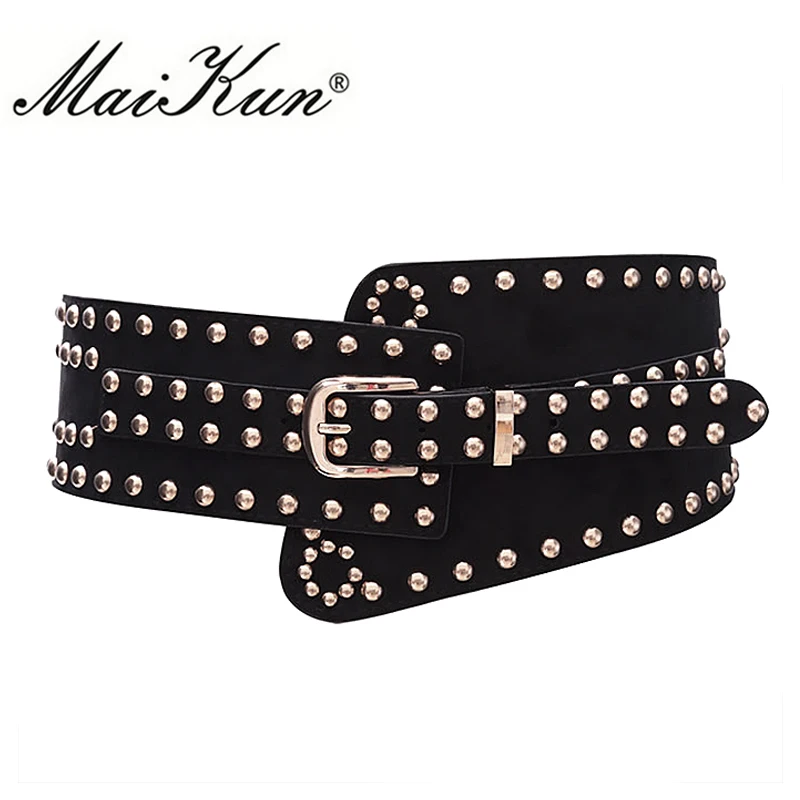 Top Trends: Maikun Belts For Women Punk Style Female Belt Cummerbund Wide Irregular Pin Buckle Women Belt Shoppable Styles