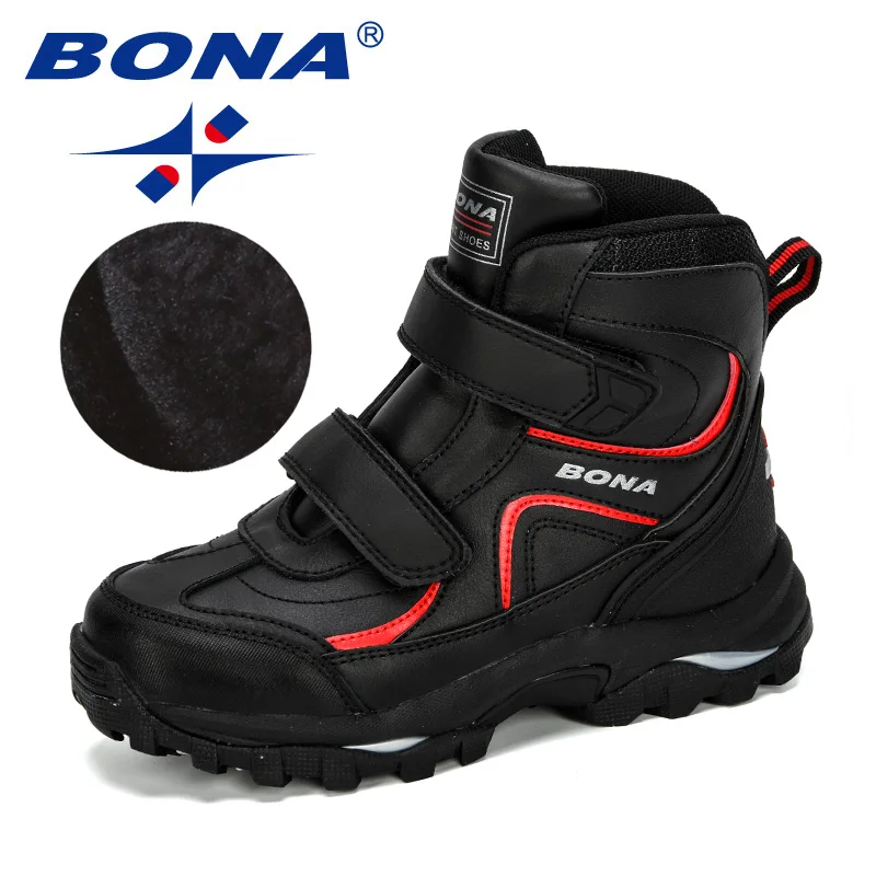 Top Trends: BONA New Style Winter Boys Boots Children Shoes For Kids Sneakers Leather Boots Plush Warm Flat Ankle Boots Comfortable Shoppable Styles