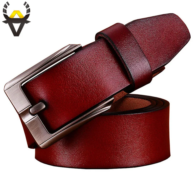 Top Trends: Casual Genuine Leather Belts For Men Luxury Wide Pin Buckle Man Belt Quality Second Layer Cow Skin Waist Strap Male Width 3.8 Cm Shoppable Styles