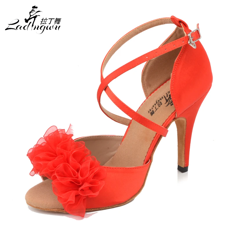 Top Trends: Ladingwu New Ballroom Party Dance Shoes Women Satin Red Soft Bottom Latin Dance Shoes Woman Salsa Heel 6 / 7.5 / 8.5 / 10cm Shoppable Styles