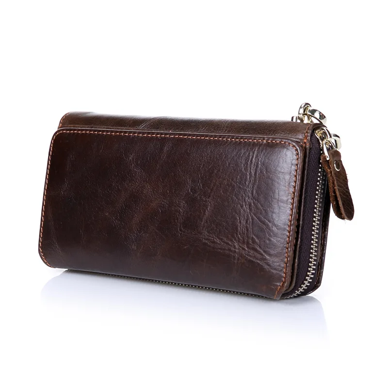 Top Trends: Fashion Brand Business Men&#039;s Clutch Bag High Capacity Zipper Long Clutch Wallets Genuine Leather Card Holder Coin Purse Shoppable Styles