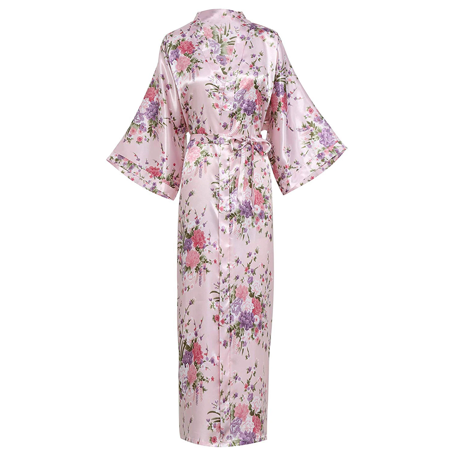 Top Trends: Plus Size Lady Long Robe Print Flower Kimono Bathrobe Casual Sleepwear Home Clothes Rayon Bride Bridesmaid Dressing Gown Shoppable Styles - Image 5