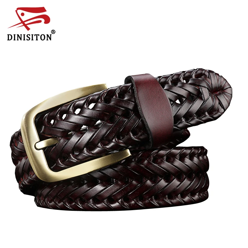 Top Trends: DINISITON Woven Belt Genuine Leather Women&#039;s Straps Man Belts Wide Girdle Male Cow Skin Vintage Fashion Brand Ceinture Femme Shoppable Styles