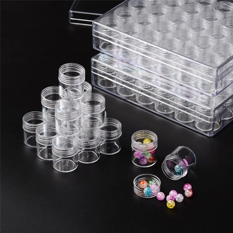 Top Trends: Clear Plastic Column Bead Containers Seed Beads Storage Box For Jewelry Packaging Tool Nail Storage Box Rectangle 26x29mm Shoppable Styles