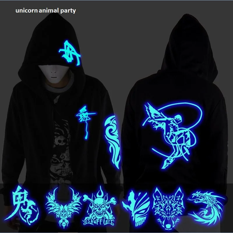 Top Trends: Ghost Step Dance Clothes Drag Step Costume Loose Coat Even Ghost Hoodie Hat Fluorescence Serve Men And Women Student Jacket Shoppable Styles