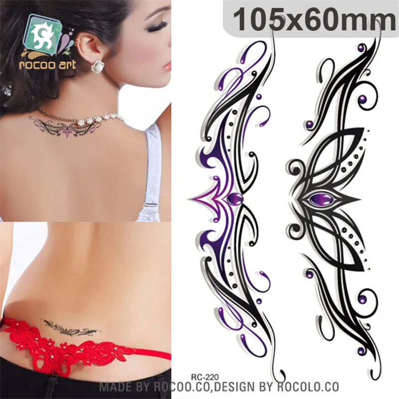 Top Trends: Individuality Waterproof Temporary Tattoos Paper For Lady Women 3d Sexy Crown Jewelry Design Tattoo Sticker RC2220 Shoppable Styles