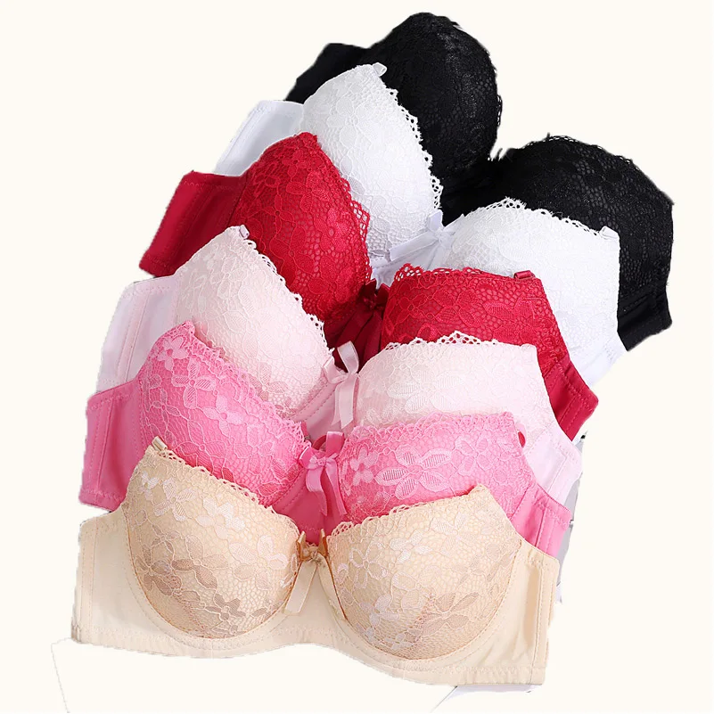 Top Trends: BRZFMRVL Double Push Up Bra Big Size Small Chest Student Lace Bra Summer Thin Cup Massage Cup Sexy Bras For Women 34-40 A B Shoppable Styles