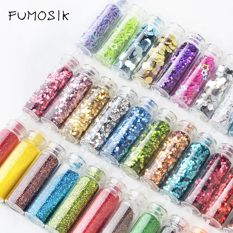 Top Trends: 12 Bottle Nail Art Decoration Nail Sequins Glitter Thin Flakes Decorations Sets Sequins For Nails Art Flash Foils Charms Laser Shoppable Styles