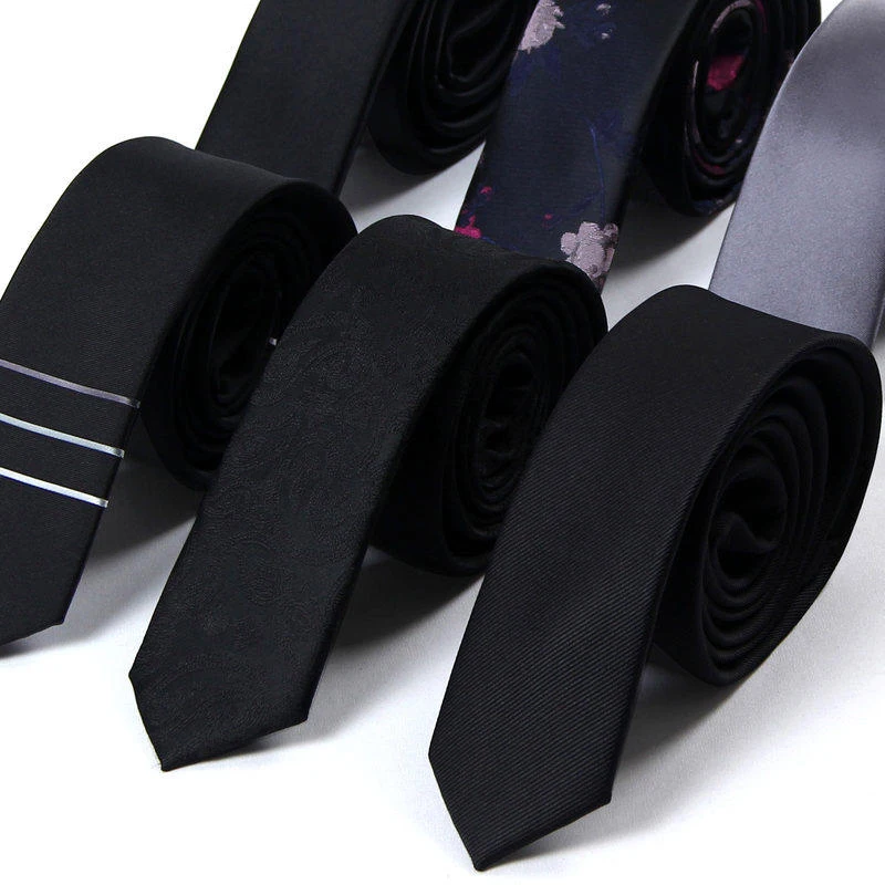 Top Trends: Top Quality Mens Ties Designers Brands Fashion New Business 5cm Slim Black Tie For Men Casual Skinny Necktie Pack With Gift BOX Shoppable Styles