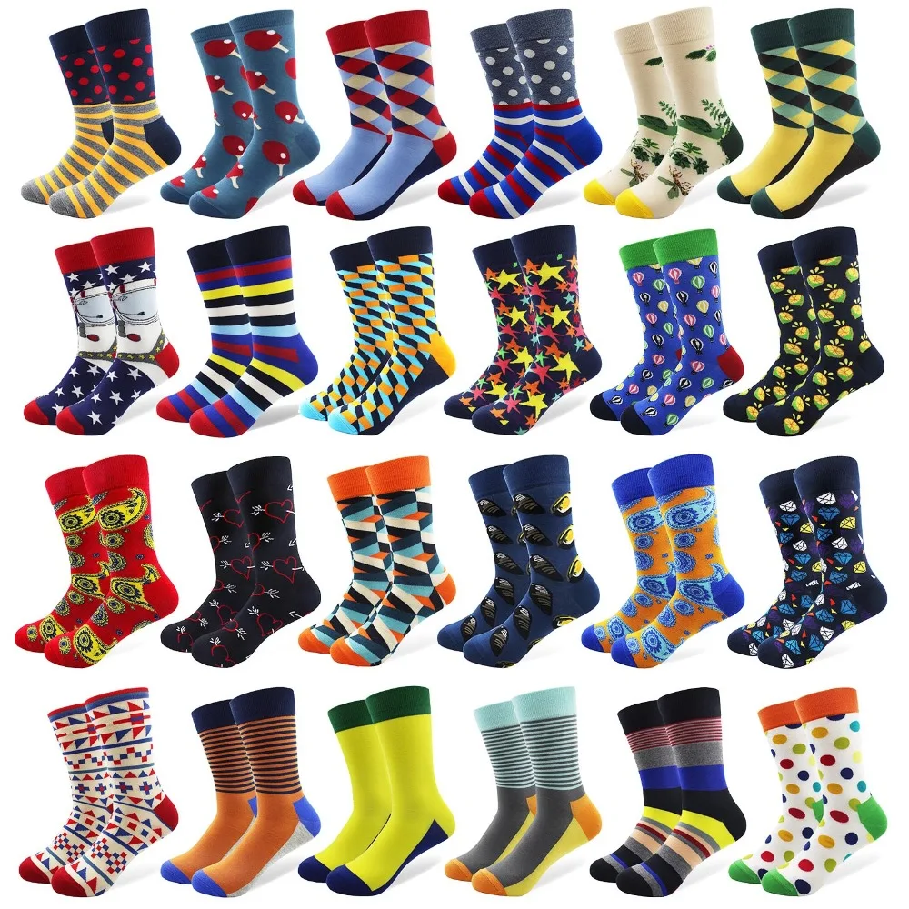 Top Trends: Combed Cotton Men Socks With Pattern Anchor Beard Crew Colored Funny Happy Socks Cool Man Sox Gift Long Harajuku Shoppable Styles