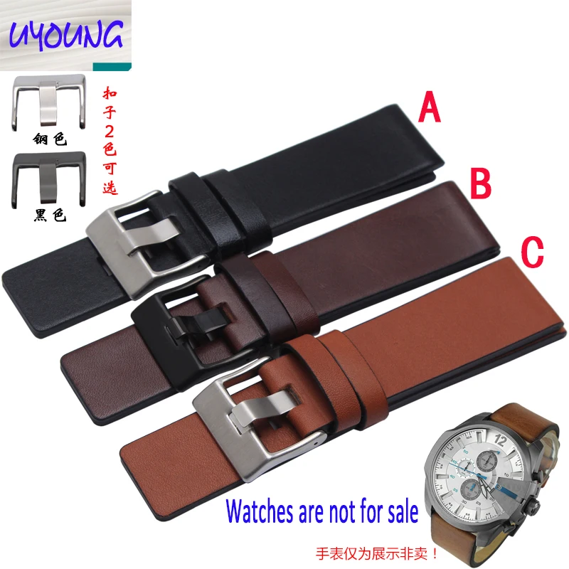 Top Trends: Youyang Plain Leather Watchband Adapter DZ1399 DZ4280 DZ4290 24 26 28mm Diesel Watch Strap Pin Buckle Strap24 26 28 30mm Bands Shoppable Styles