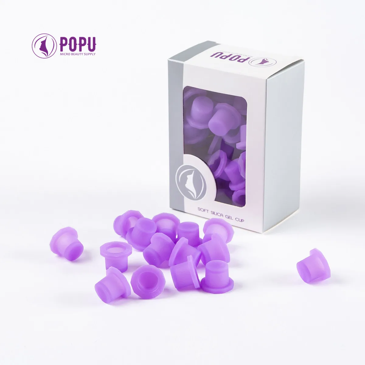 Top Trends: POPU Ink Cups 60 Pcs Medium-12mm Disposable Soft White / Purple Colors For Permanent Makup & Tattoo Used Shoppable Styles