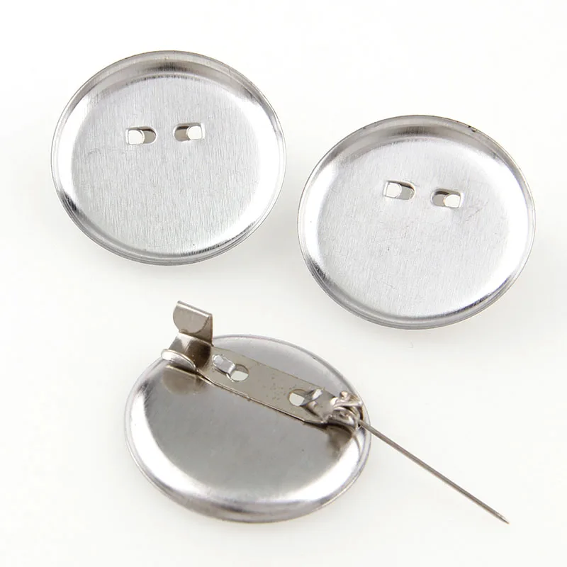 Top Trends: 30pcs 20 / 23 / 30mm Silver Brooch Clasps Pin Disk Base Pad Bezel Blank Cabochon Blanks Trays With Brooch Pins Cameo Cabochon Base Shoppable Styles