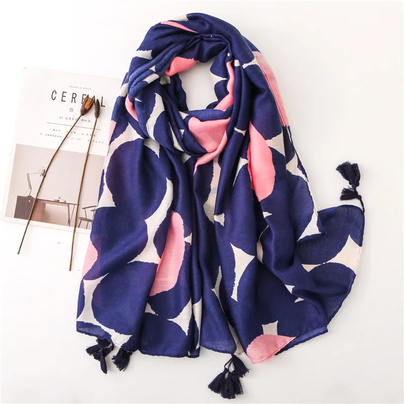 Top Trends: 2023 Luxury Brand Blue Pink Stone Viscose Scarfs Lady Shawls And Wraps Pashmina Big Size Beach Stoles Bandana Foulard 180*100Cm Shoppable Styles