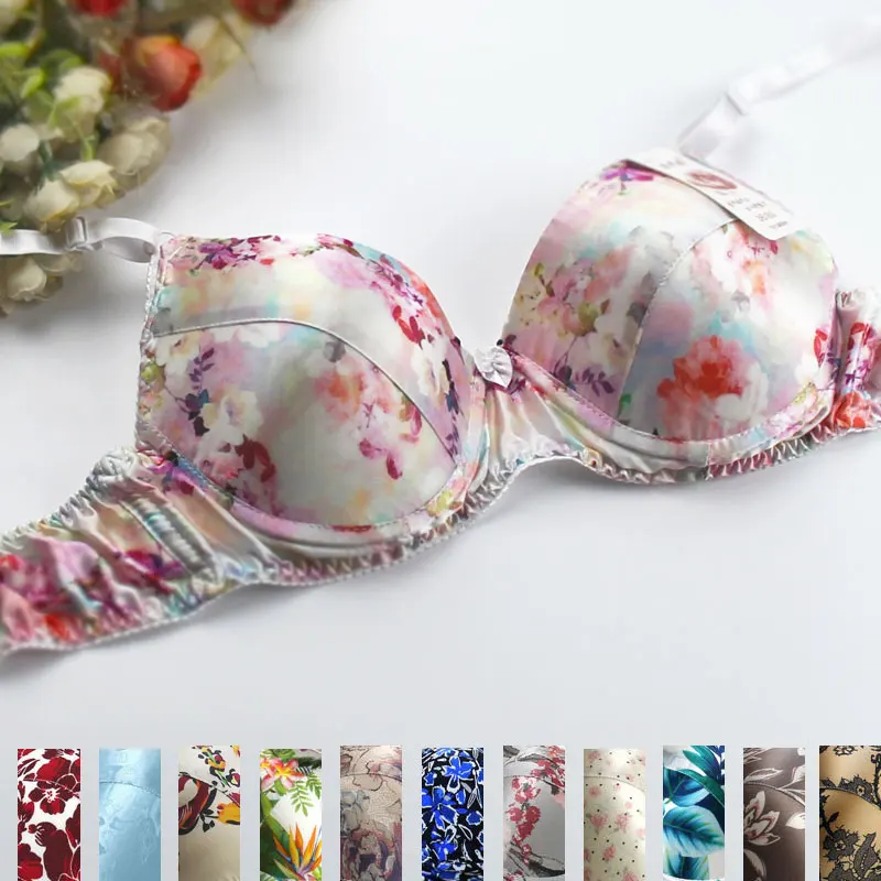 Top Trends: Hot-Selling 100% Mulberry Silk Bra Underwear Double Faced Silk Print Summer Bra Shoppable Styles