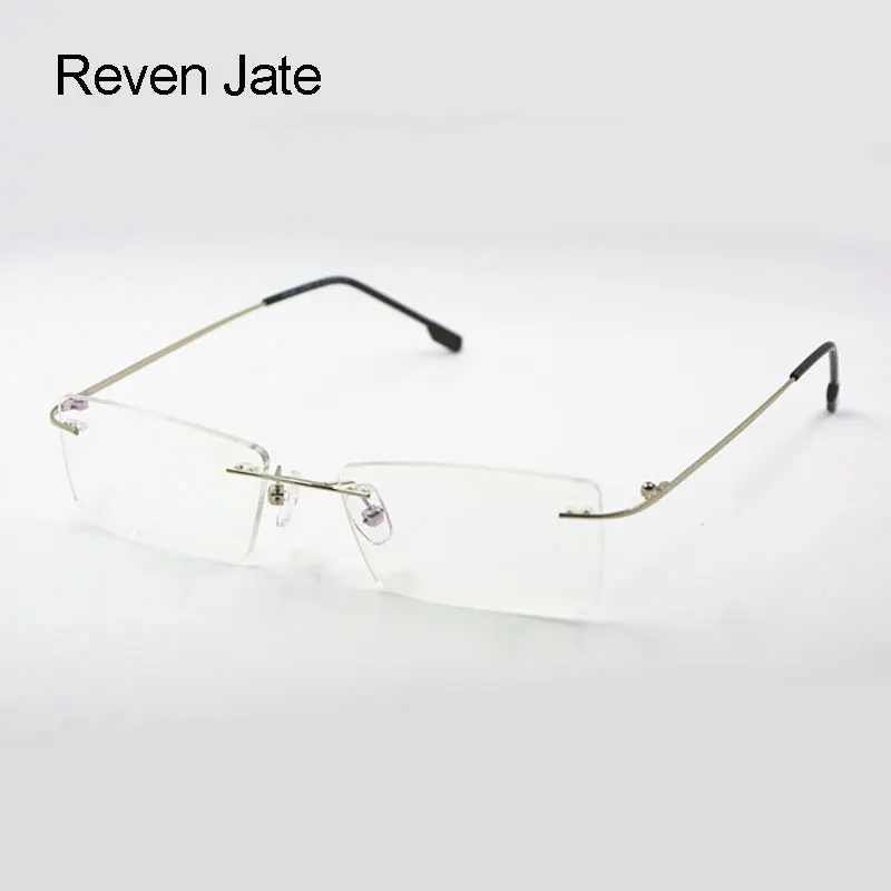 Top Trends: Reven Jate Titanium Memory Flexible Rimless Frame Eyeglasses Optical Prescription Glasses For Women And Men Frame Shape Customed Shoppable Styles