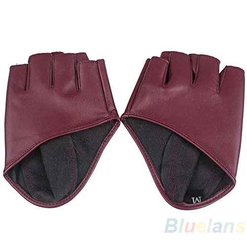 Top Trends: 2016 Summer 2016 Summer 2016 Fashion PU Half Finger Lady Leather Lady's Fingerless Driving Show Jazz Gloves For Women Men Hot Shoppable Styles - Image 4