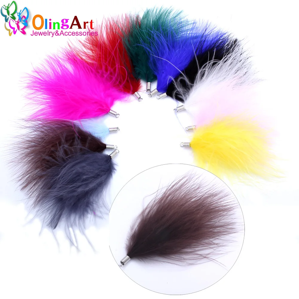 Top Trends: OlingArt Natural Turkey Feathers 10pcs / Lot 80MM Mixed Color Women Necklace Earrings Tassels DIY Jewelry Making Delicate Pendants Shoppable Styles