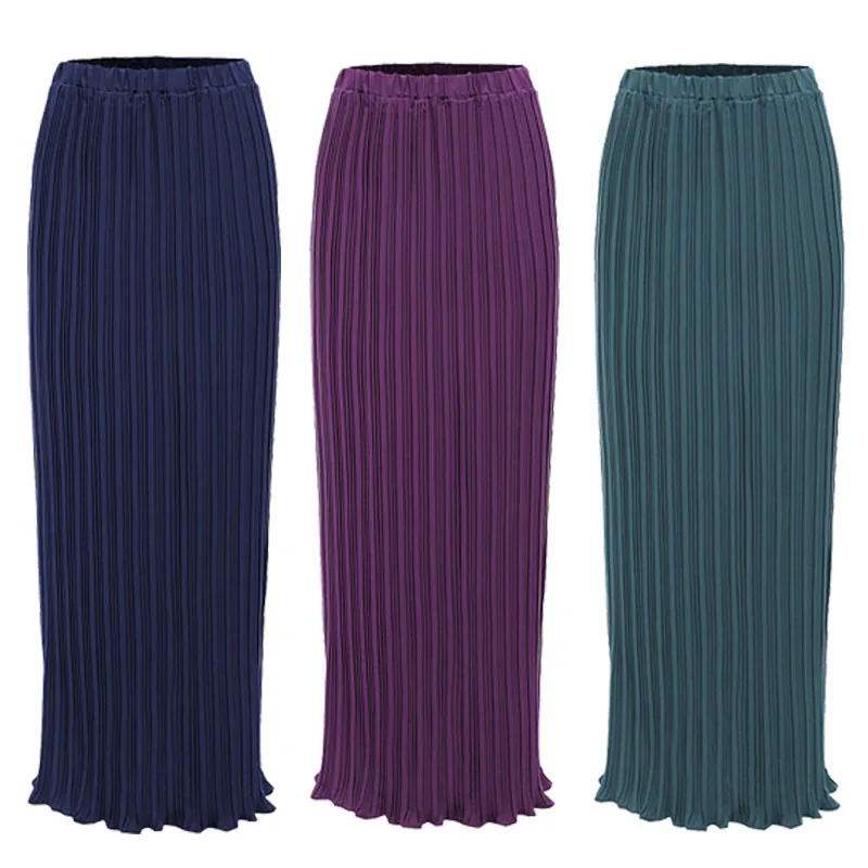 Top Trends: Faldas Largas Verano Mujer Moda 2020 Muslim Korean Women Chiffon Pleated Long Skirts Womens Maxi Skirt Jupe Longue Femme Shoppable Styles