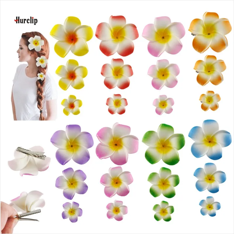 Top Trends: 3pcs 4cm / 6cm / 8cm / 10cm / 12cmFoam Hawaiian Plumeria Flower Hairpin Frangipani Flower Bridal Hair Clip Shoppable Styles