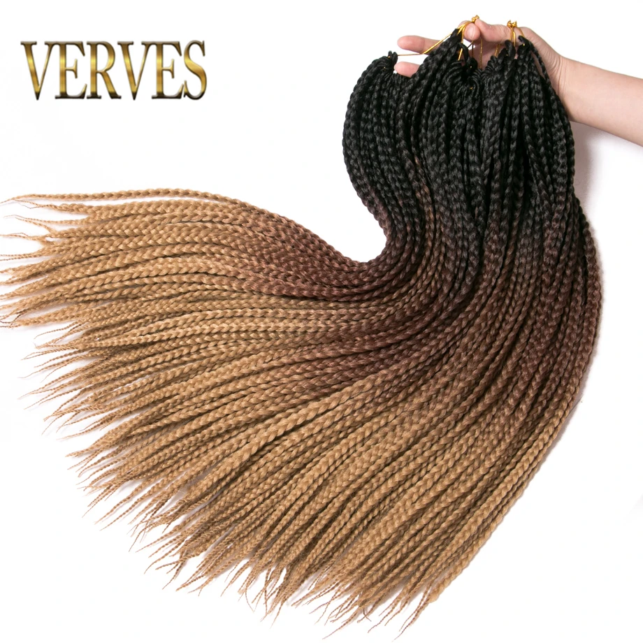 Top Trends: VERVES Crochet Braids Synthetic 24 Inch Box Braid 22 Roots / Pcs Ombre Braiding Hair Extensions Heat Fiber Bulk Braid Pink, Black Shoppable Styles