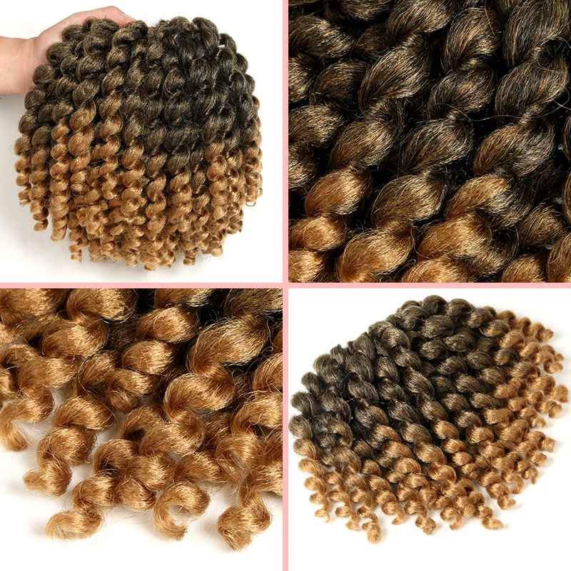 Top Trends: SAMBRAID Synthetic 8 Inch 22 Strands Jumpy Wand Curls Crochet Hair Jamaican Bounce Crochet Hair Curly Crochet Braids Hair Shoppable Styles - Image 4