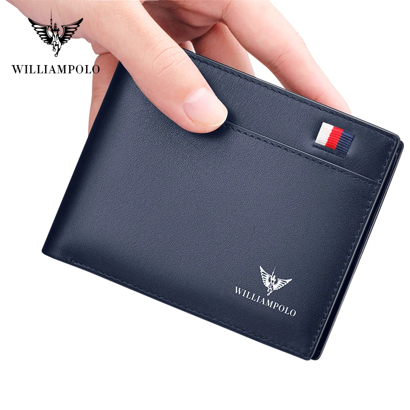 Top Trends: Brand Busines Men Wallet Genuine Leather Bifold Wallet Bank Credit Card Case ID Holders Male Coin Purse Pockets New Shoppable Styles