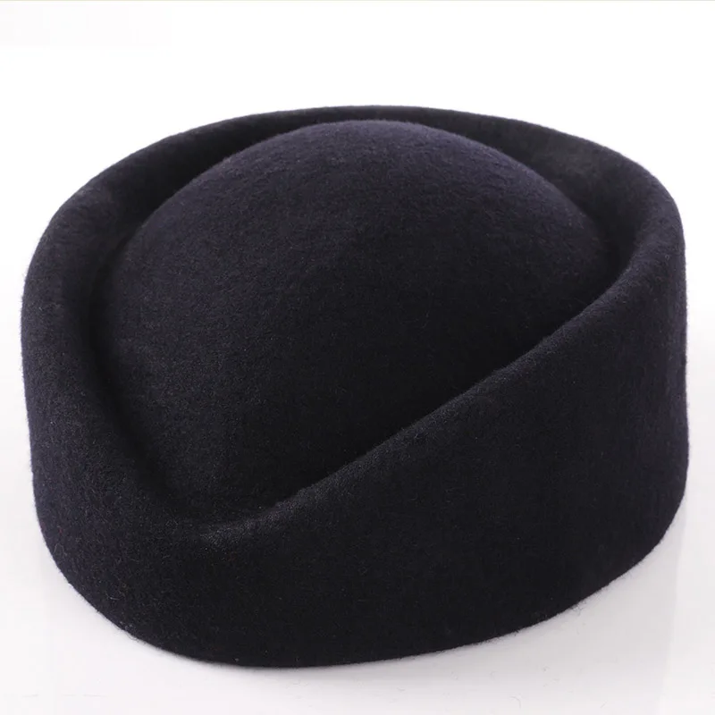 Top Trends: Top Quality Women Wool Felt Beret Hat Teardrop Fancy Stewardess Air Hostesses Pillbox Hat Millinery Fascinator Base Cap Shoppable Styles - Image 2