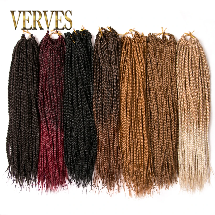 Top Trends: VERVES Box Braids Hair Synthetic 14 Inch And 18 Inch Crochet Hair Extensions 22 Strands / pack Ombre Braiding Hair Braids Shoppable Styles