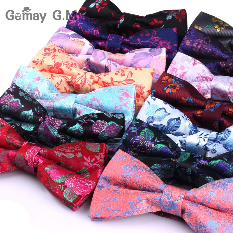 Top Trends: Men Bow Ties Newest Polyester Bow Tie For Men Brand Male Floral Jacquard Bowtie Necktie Business Wedding Gravata Borboleta Shoppable Styles