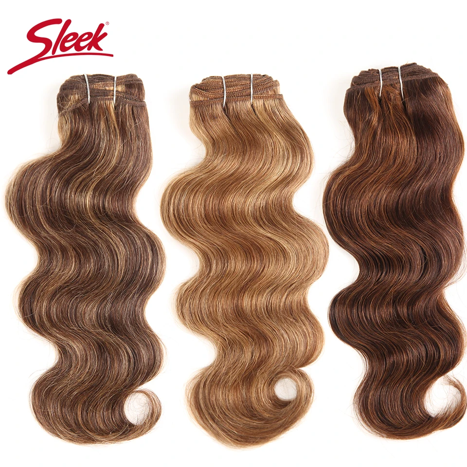 Top Trends: Brazilian Body Wave P4 / 27 P6 / 27 Red 99J Ombre T1B / 27 Human Hair Bundles Sleek Double Drawn Remy Human Hair Extension For Black Shoppable Styles