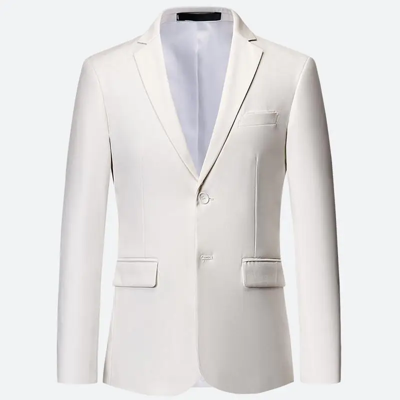 Top Trends: Plus Size 6XL 5XL Plain Color White Formal Jackets Two Bittons Long Sleeve Korean Mens Suit Jackets Office Wear Wedding Blazer Shoppable Styles