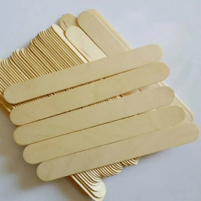 Top Trends: 50pcs / lot Wooden Waxing Wax Spatula Tongue Depressor Disposable Bamboo Sticks Tattoo Wax Medical Stick Beauty Health Tool Shoppable Styles