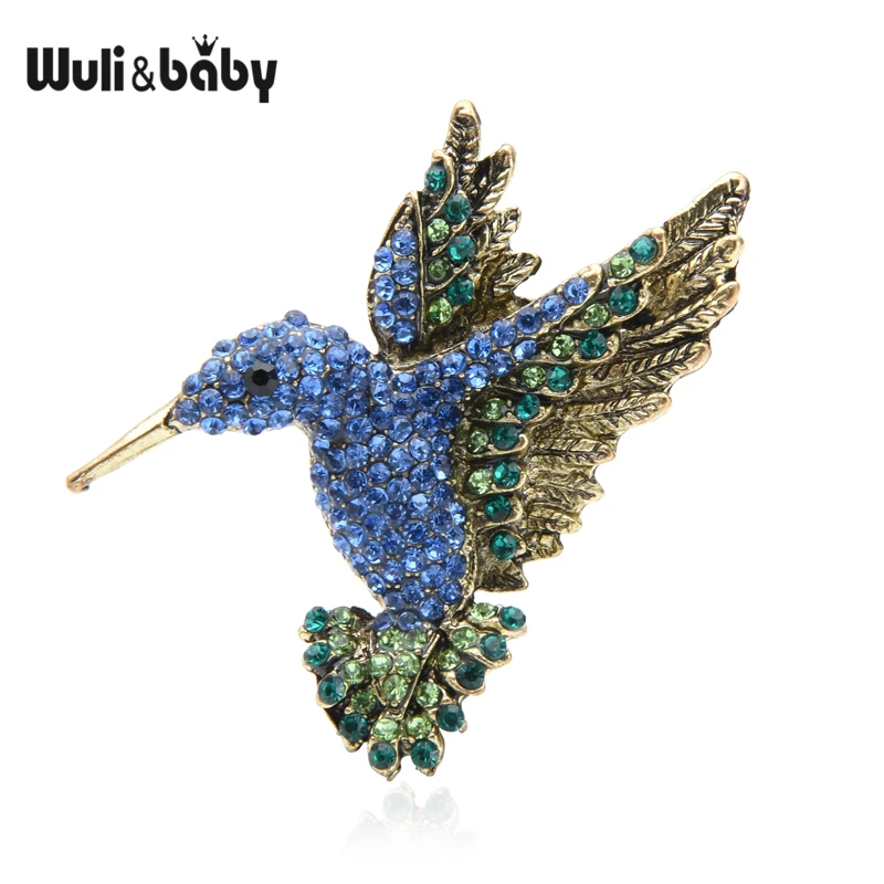 Top Trends: Wuli&baby Pink Blue Rhinestone Hummingbird Brooches Women Men Vintage Animal Brooch Pins Gifts Shoppable Styles