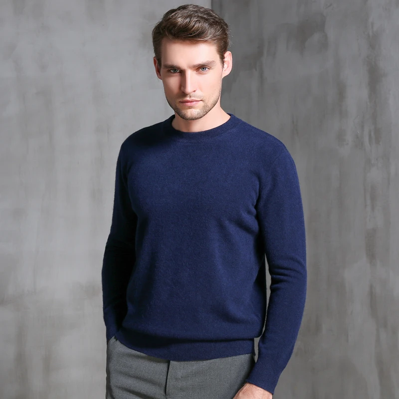 Top Trends: Men's 100% Pure Cashmere Knitted Jumpers, Winter Sweater, High Quality Pullovers, Tops, Thick Clothes, 8Colors, Oneck, Hot Sale Shoppable Styles - Image 2