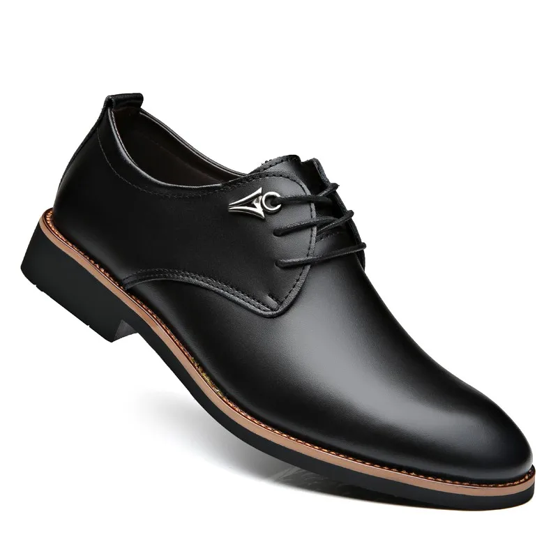 Top Trends: Luxury Brand Leather Concise Men Business Pointy Black Shoes Breathable Formal Wedding Basic Shoes Men Dress Shoes Fashion New Shoppable Styles