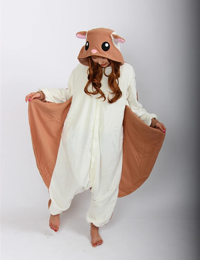 Top Trends: Kigurumi Adult Flying Squirrel Pajamas Sleepsuit Cartoon Onesie Unisex Pyjamas Cosplay Costume For Halloween Party Shoppable Styles