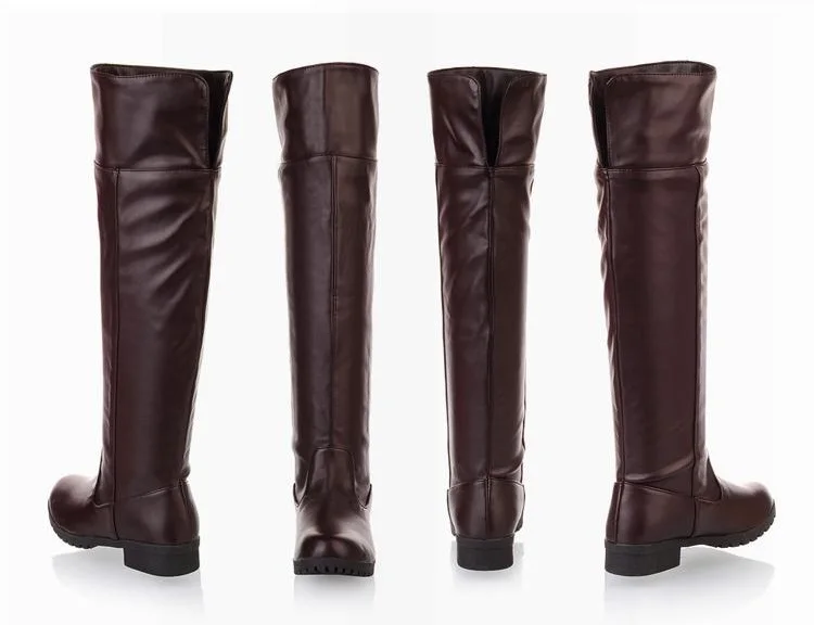 Unisex Attack on Titan Eren Levi Cosplay Boots Kniehoch Anime Schuhe Schwarz Braun Größe 35-48 4