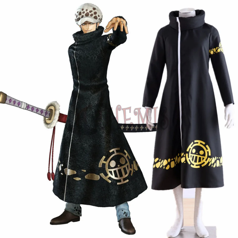 Top Trends: Athemis ONE PIECE Trafalgar Law (Trafalgar D Water Law) Long Coat Jacket Cosplay Costume For Kids Adult Plus Size Shoppable Styles