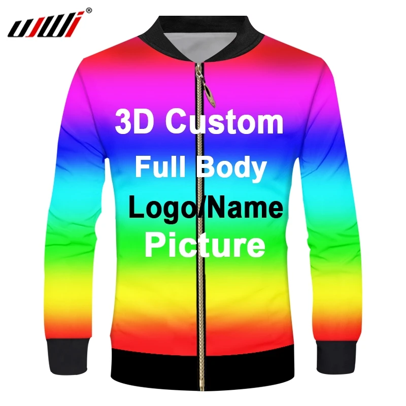 Top Trends: UJWI Men 3d Print Zip Jacket Custom Logo Oversized Fashion Outwear Sublimation Zipper Streetwear Dropshipping Hot Shoppable Styles - Image 2