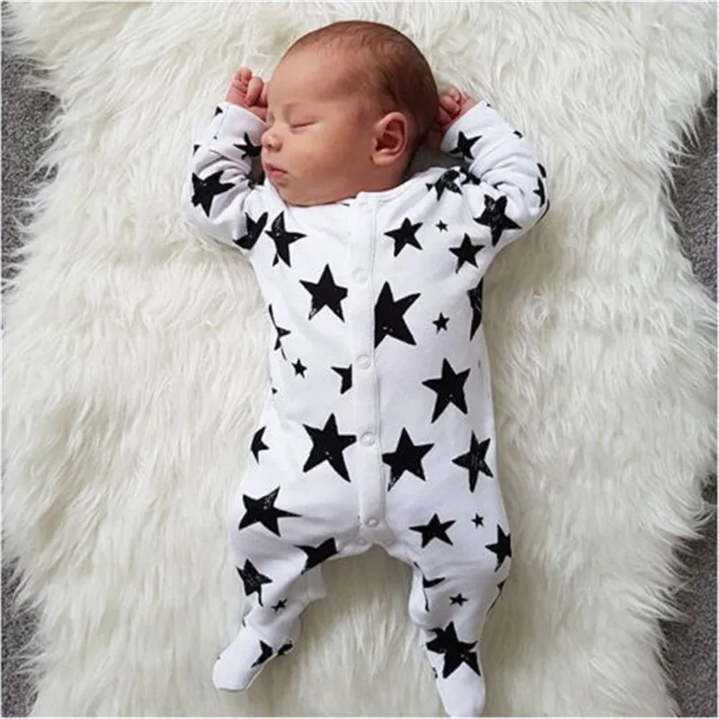 Top Trends: Autumn Winter Cotton Warm Romper For Baby Boy Clothes Girl Jumpsuit Newborn Baby Clothes Stars Infant Boy Onesie Shoppable Styles