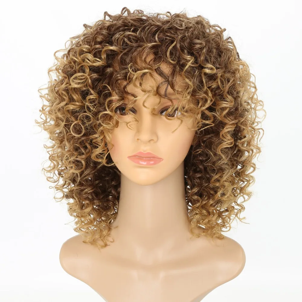 Top Trends: Luxury For Braiding Heat Resistant Fiber 14&quot; Ombre Blonde Color Afro Kinky Curly High Temperature Synthetic Wigs Shoppable Styles