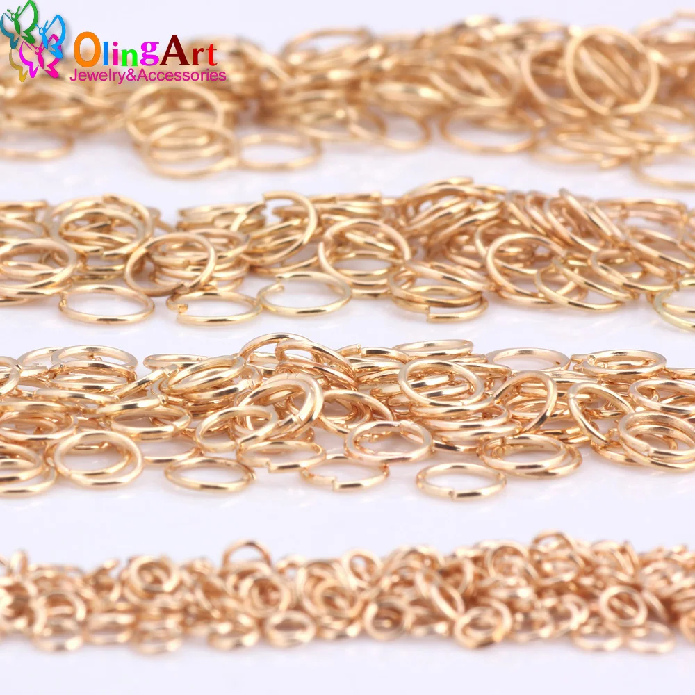 Top Trends: OlingArt KC Gold Plating Jump Ring 3mm / 4mm / 5mm / 6mm / 7mm / 8mm Link Loop Mixed Size DIY Jewelry Making Connector Wire Diameter 0.7MM Shoppable Styles